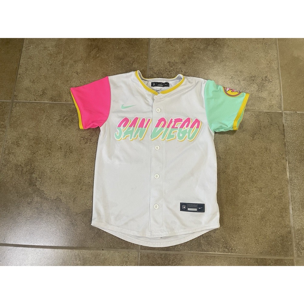 Youth Kids Sz S San Diego Padres TATIS JR #23 City Connect Jersey All Stitched